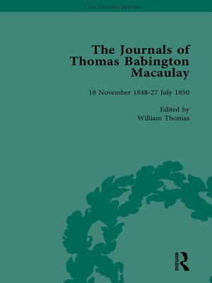 cover image of The Journals of Thomas Babington Macaulay Vol 2